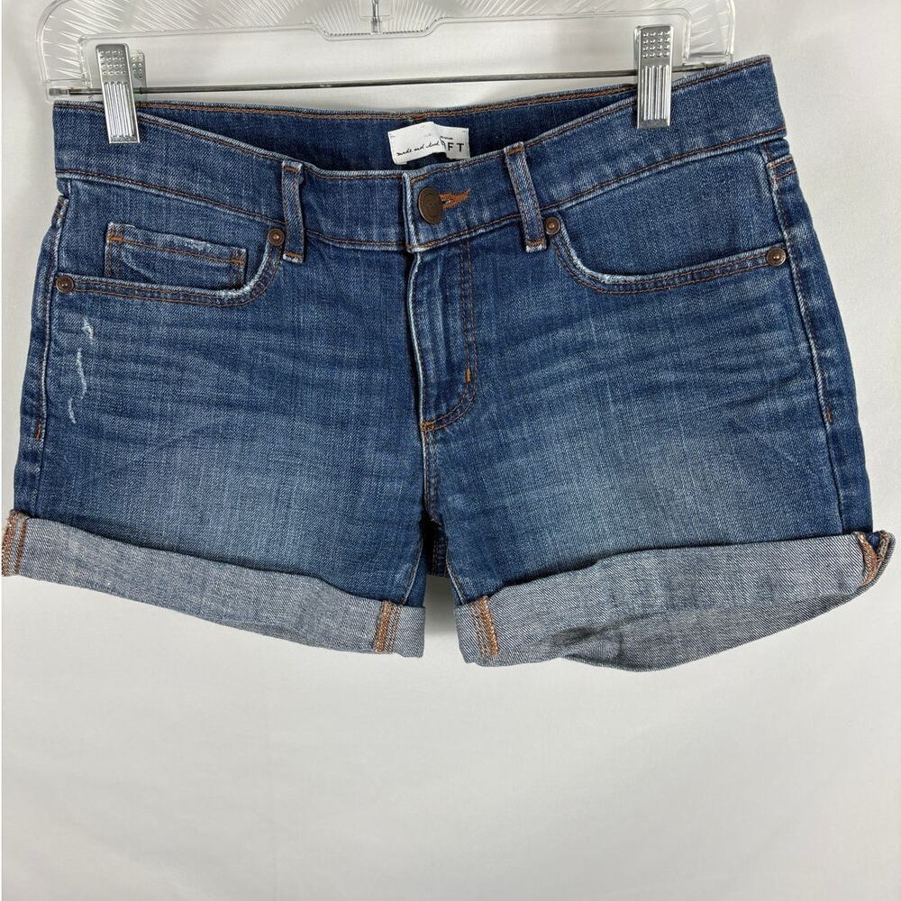 Ann Taylor LOFT roll bottom medium wash jean shorts 25/0